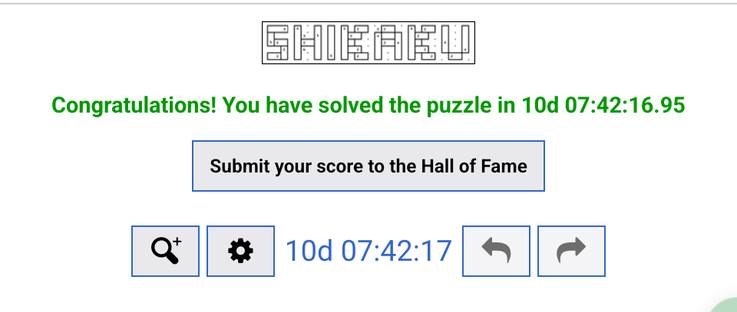 Shikaku

Congratulations! You have solved the puzzle in 10d 07:42:16.95

Submit your score to the Hall of Fame