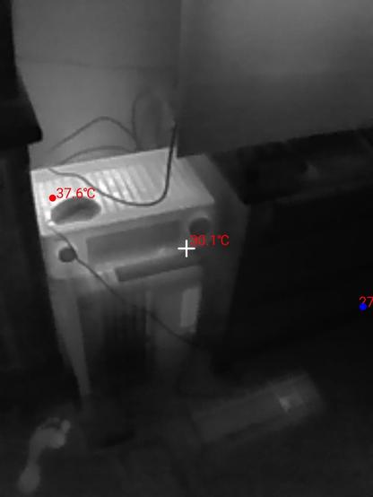 Surround receiver shows 37.6 °C through the mesh on top. 